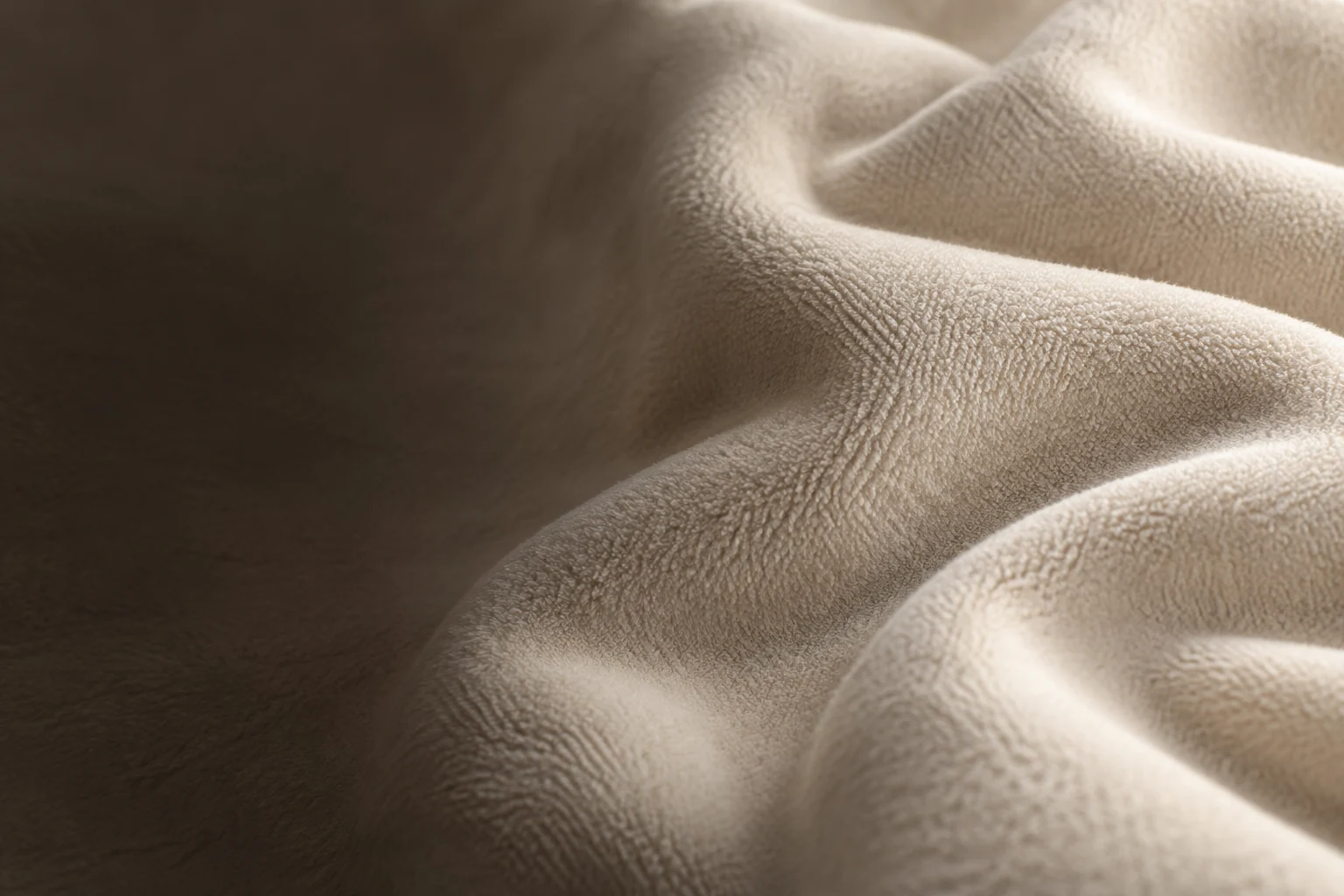 Soft ivory microfiber with a fine brushed surface