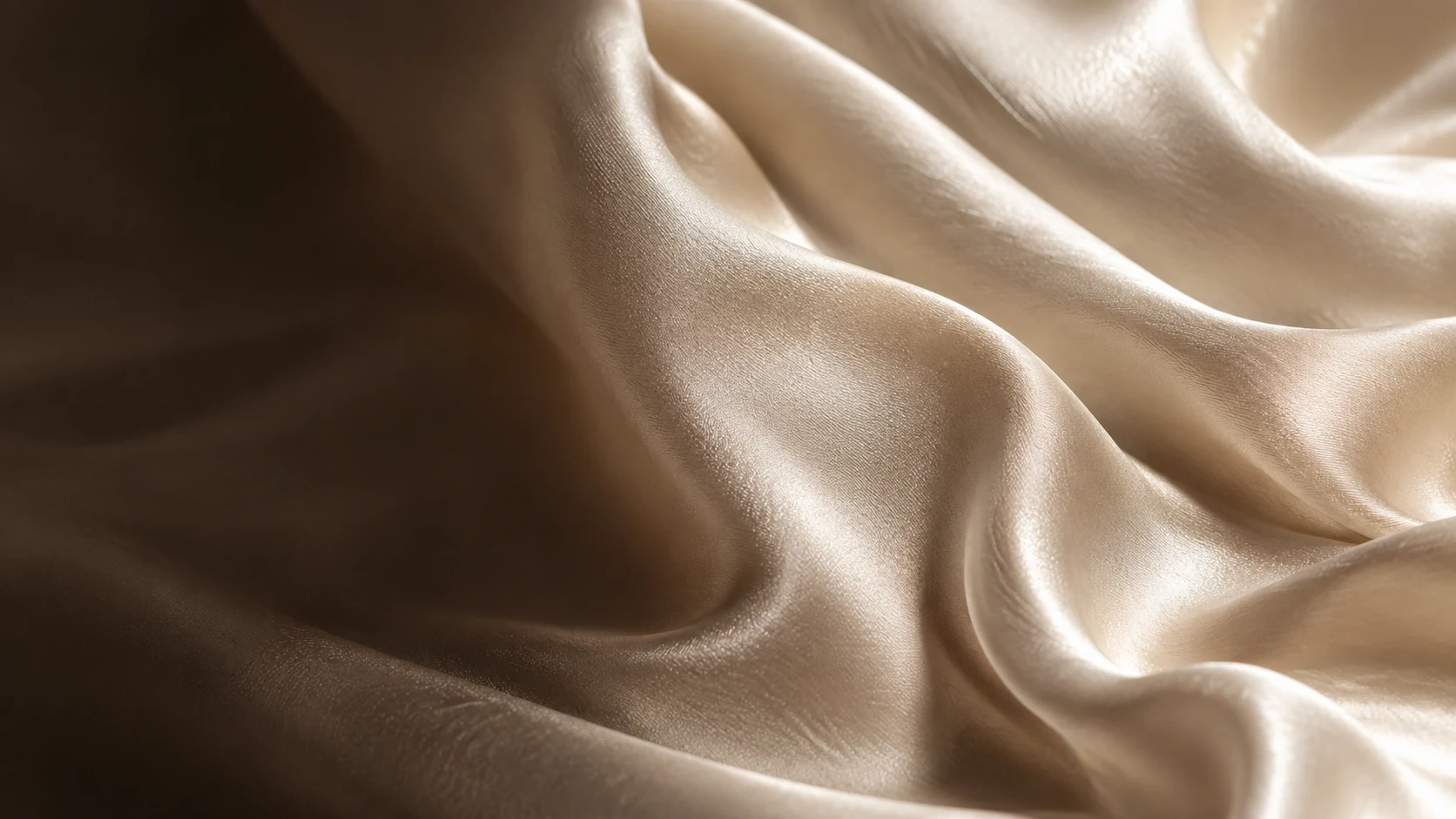 Pearl ivory silk with luminous flowing folds