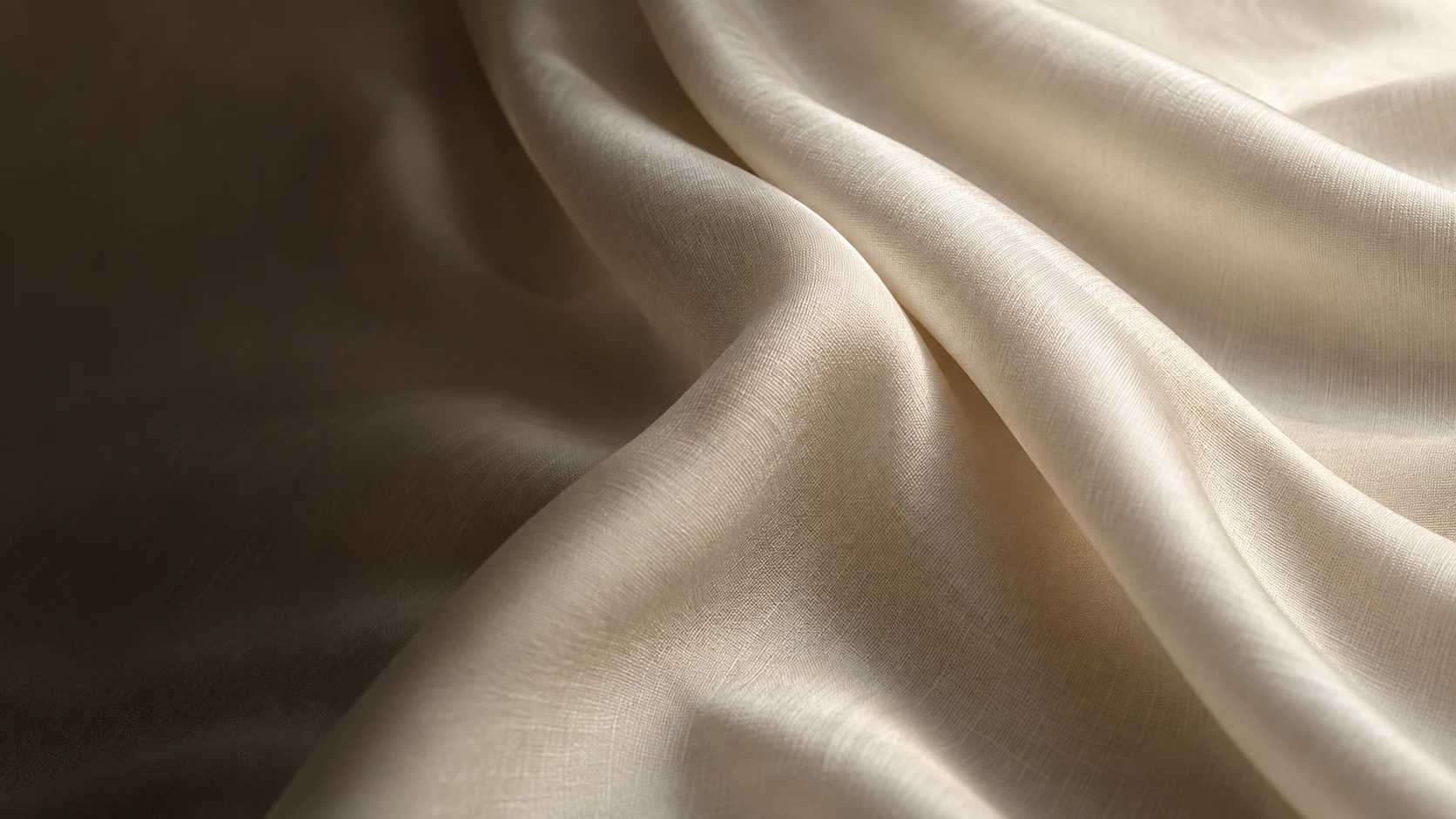 Smooth ivory lyocell-style fabric with understated lustre