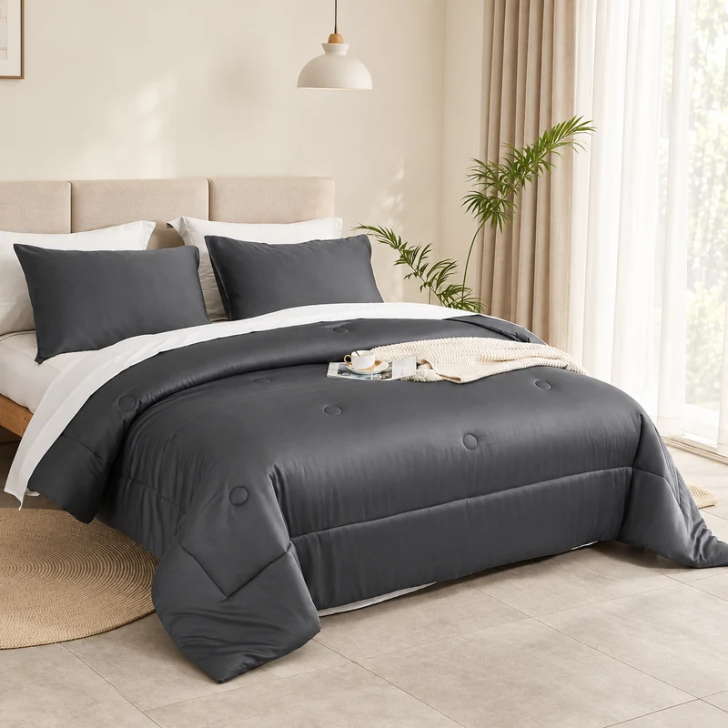Bamboo-fabric fiberfill duvet insert