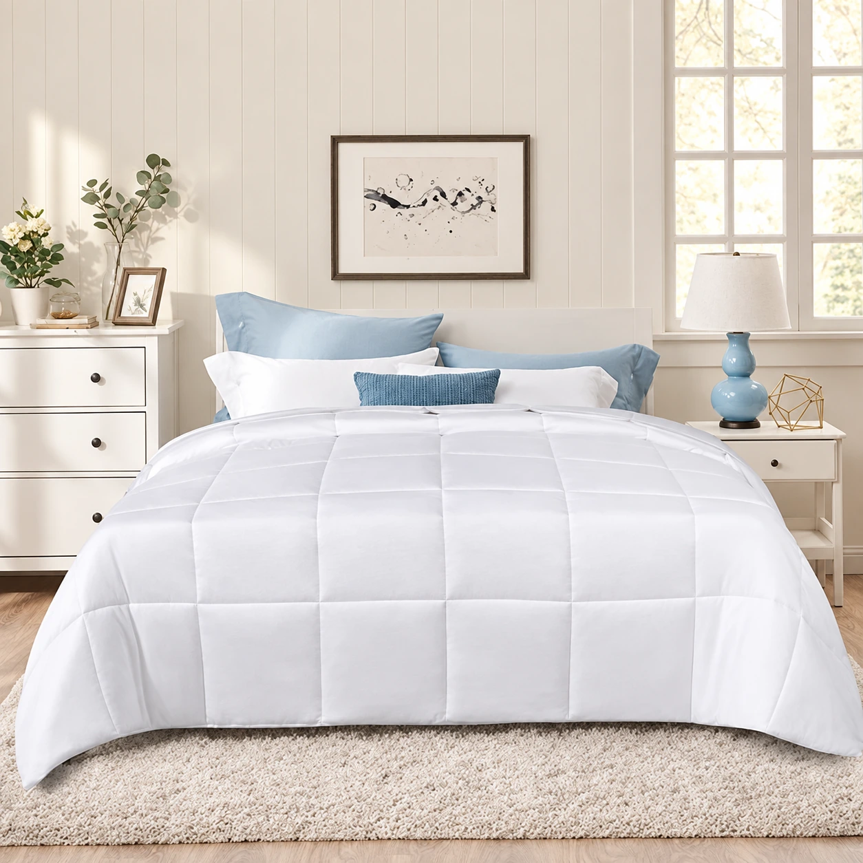 Bamboo-fabric quilted duvet insert