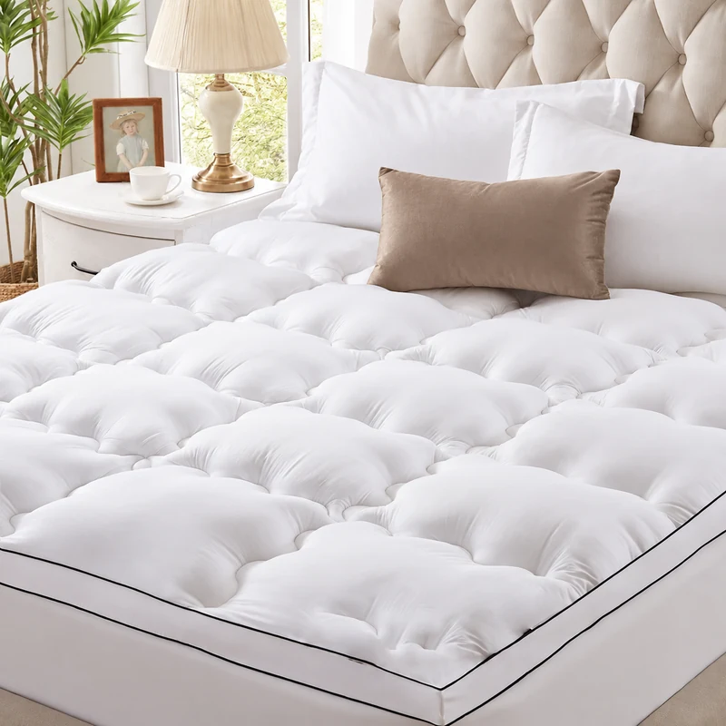 Bamboo-fiber fitted mattress pad