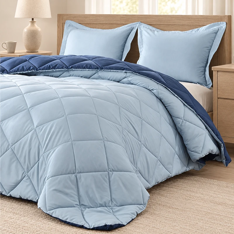 Brushed patchwork seven-piece bedding set