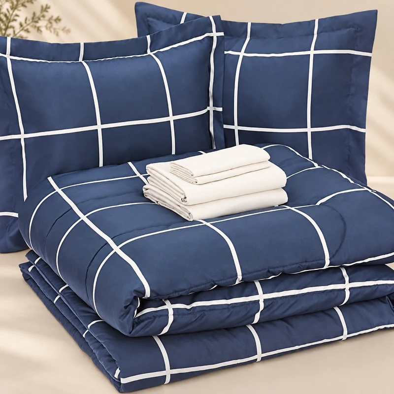 Brushed printed five-piece bedding set