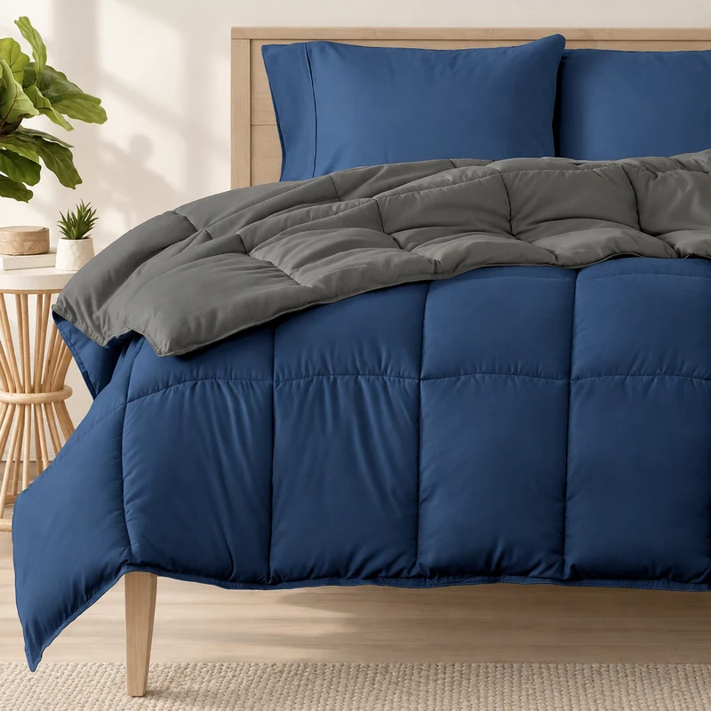 Brushed quilted fiberfill duvet