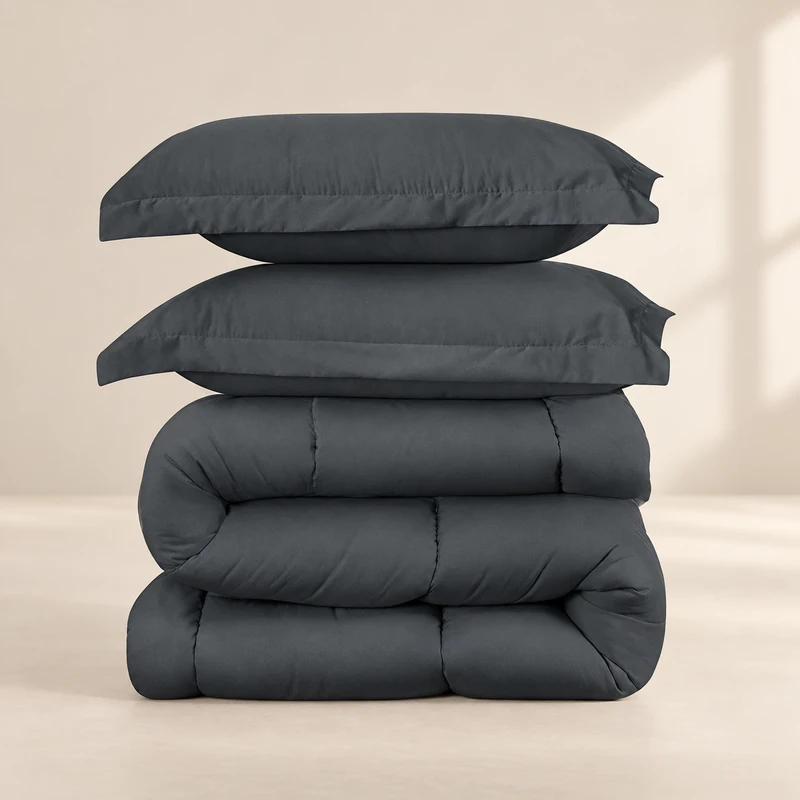 Brushed three-piece comforter set