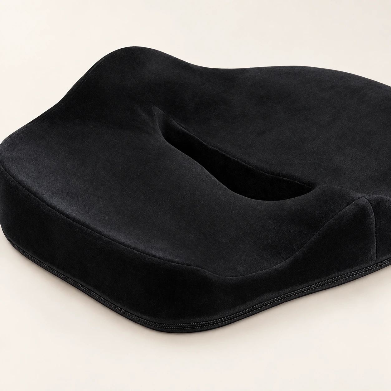 Contoured velvet seat cushion