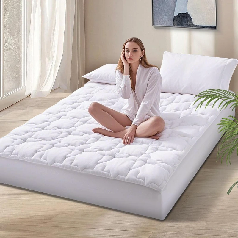Cotton quilted fitted mattress pad