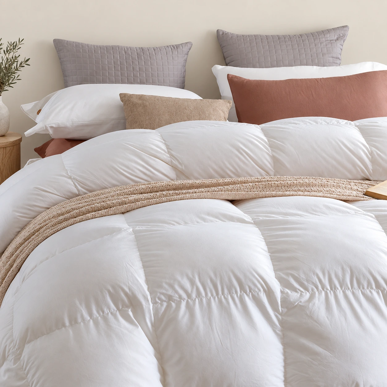 Cotton-shell hotel duvet insert