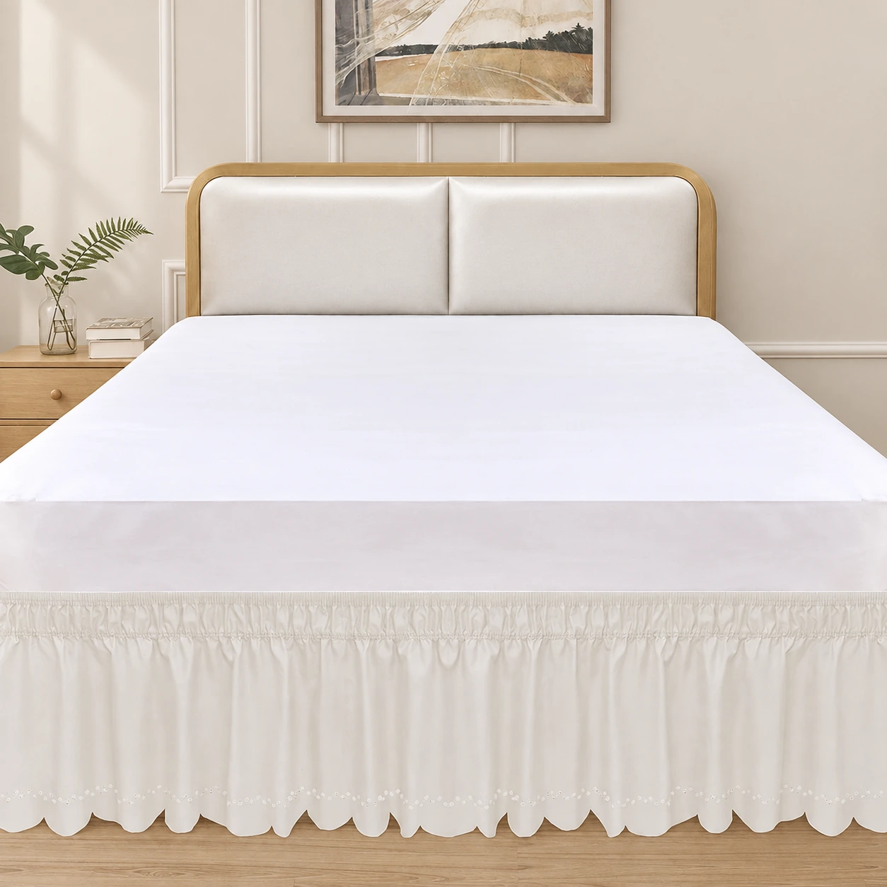 Cotton wraparound bed skirt