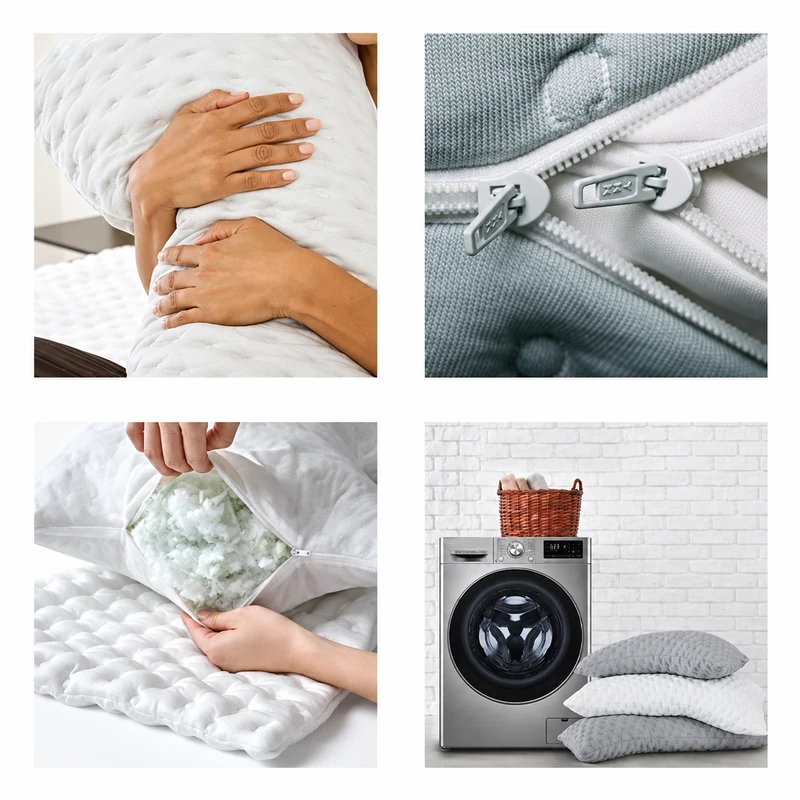 Curved memory foam pillow