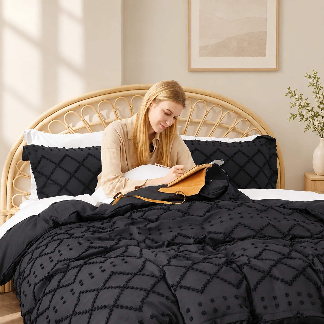 Cut-pattern duvet cover set