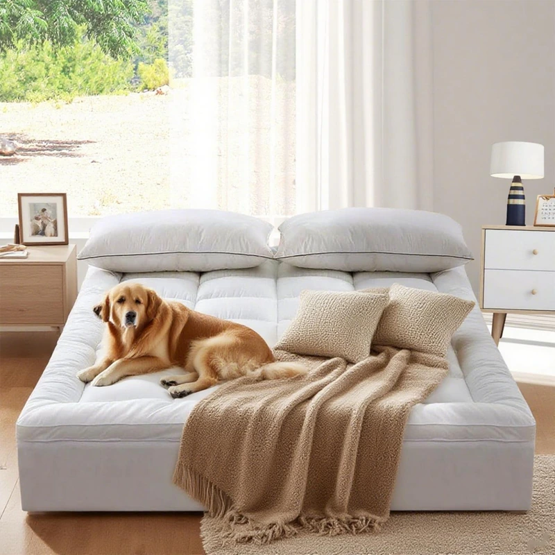 Deep-pocket bamboo-fiber mattress pad