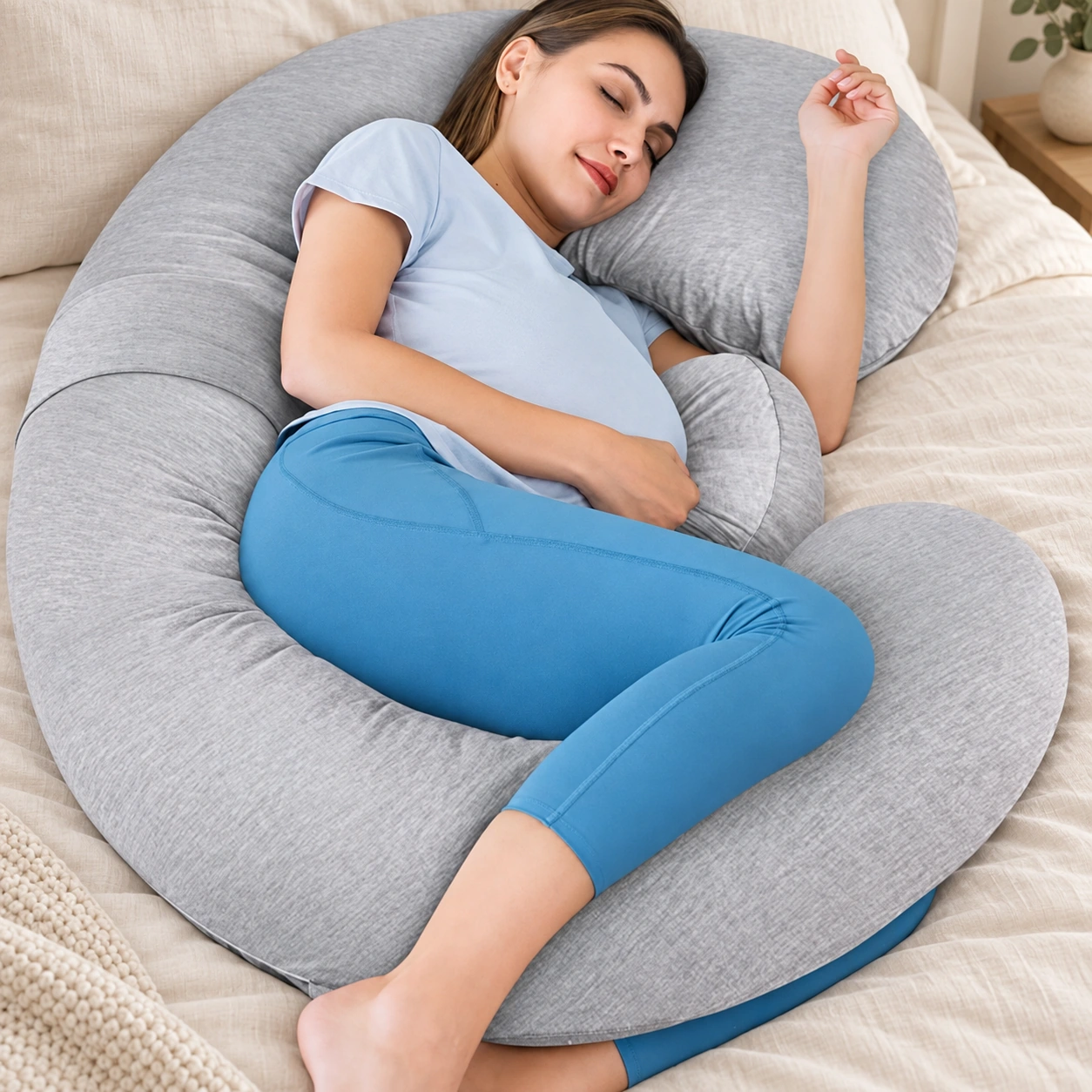 Detachable C-shaped maternity pillow