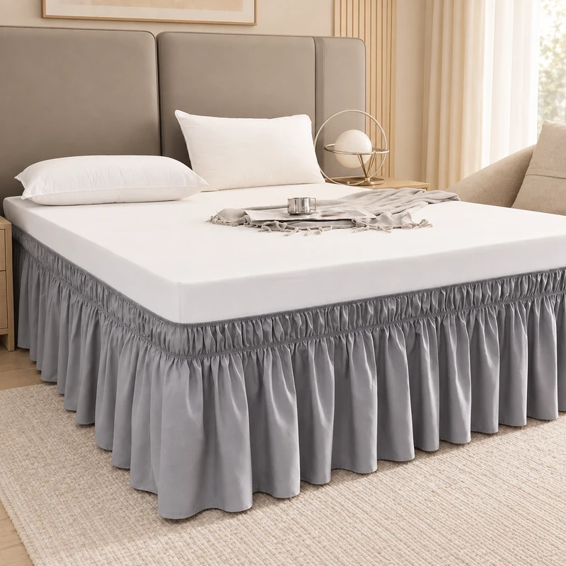 Dual-elastic adjustable bed skirt