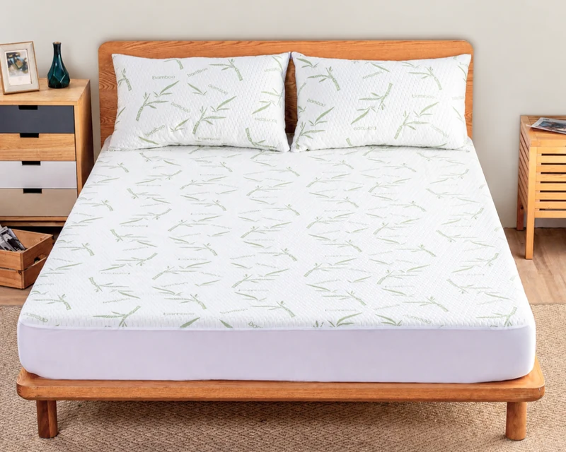 Full-wrap bamboo-fiber mattress protector