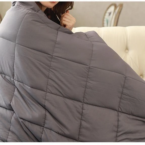 Gray cotton panelled weighted blanket