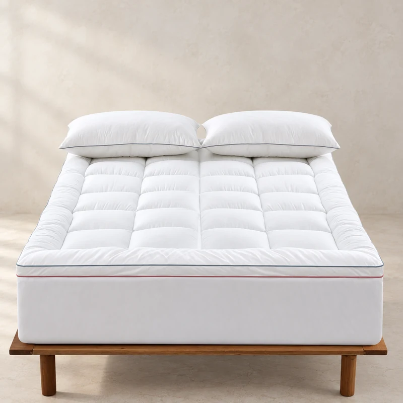 Gusseted fiberfill mattress pad