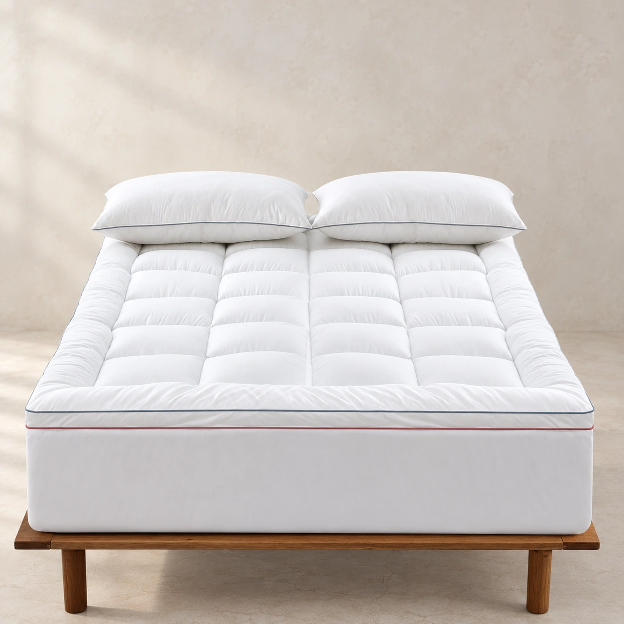 Gusseted fiberfill mattress pad