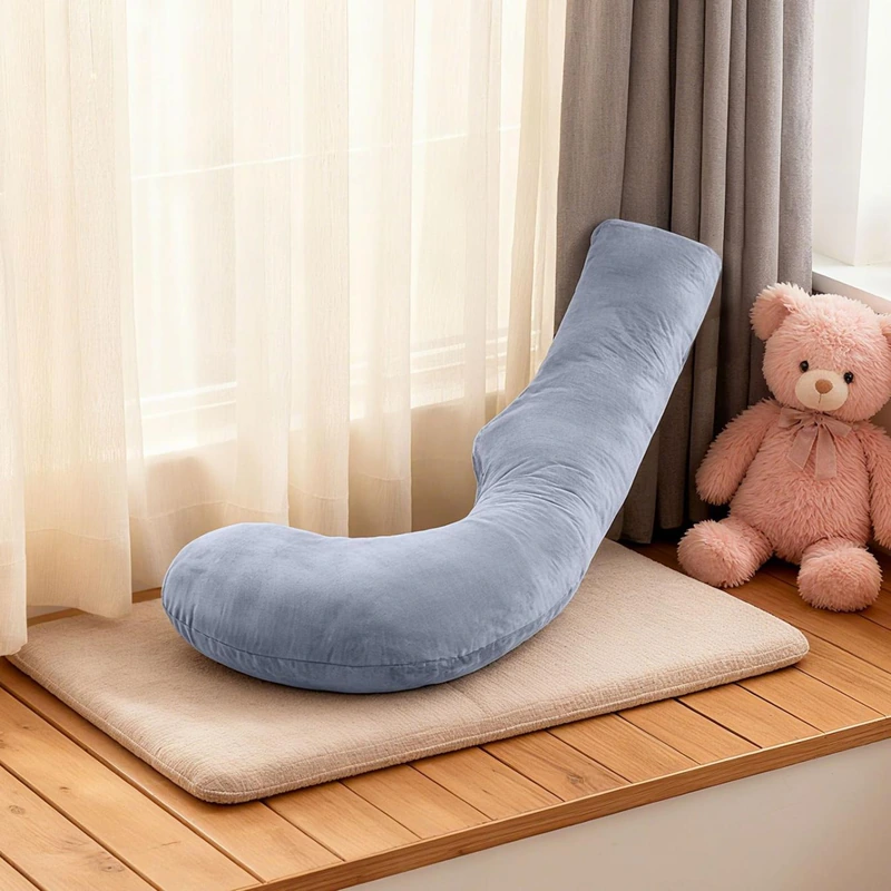 J-shaped maternity body pillow