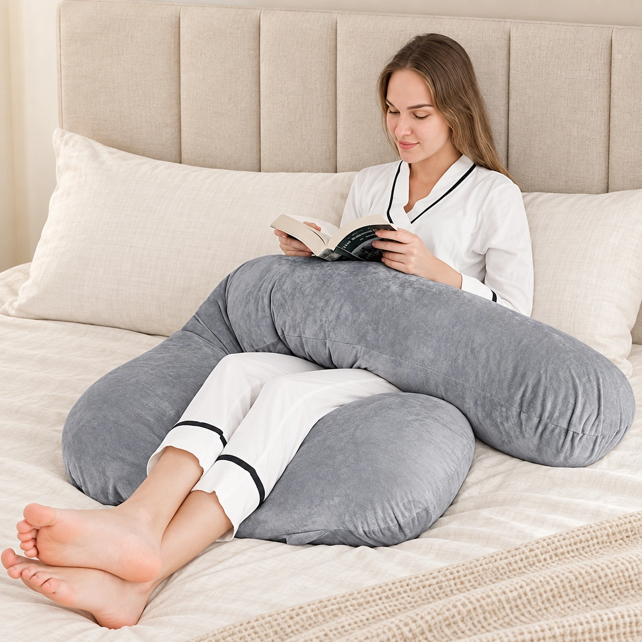L-shaped maternity body pillow