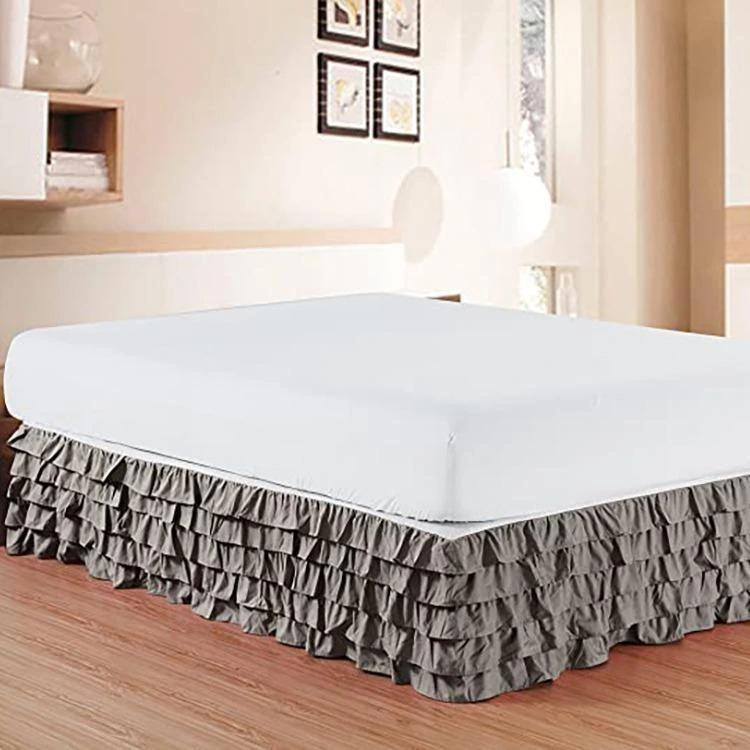Layered ruffle bed skirt