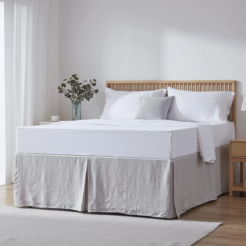 Linen bed skirt