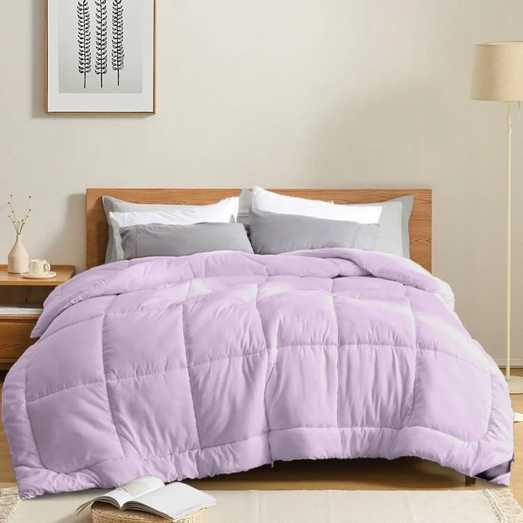 Mixed-fiber box-pattern duvet