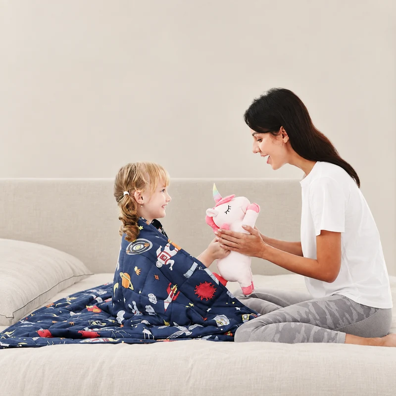 Printed cotton glass-bead blanket