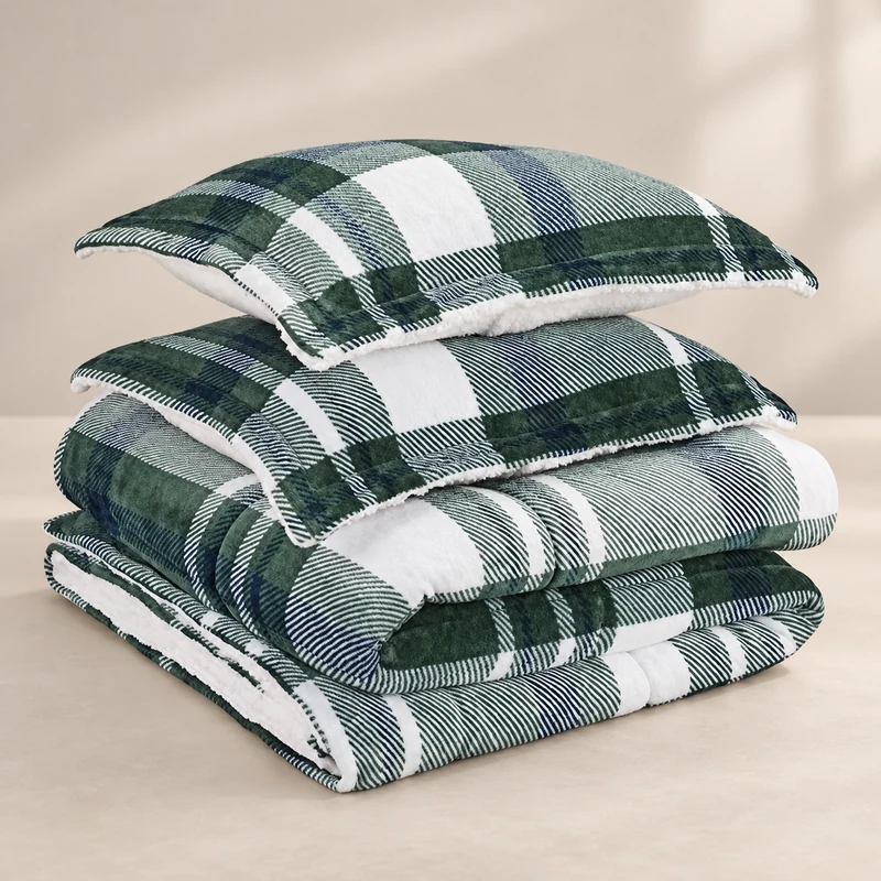 Printed flannel bedding set
