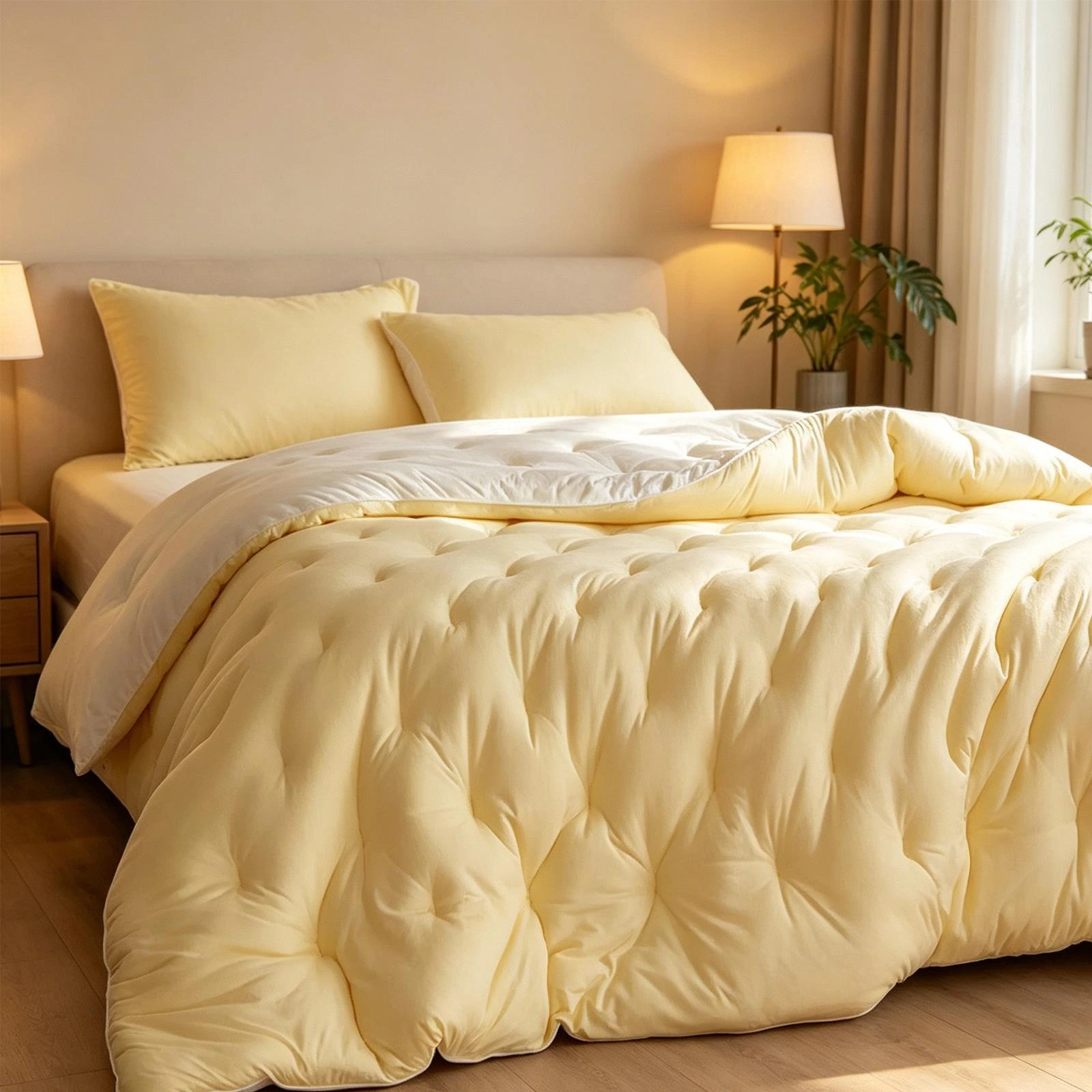 Puff-quilted all-season duvet