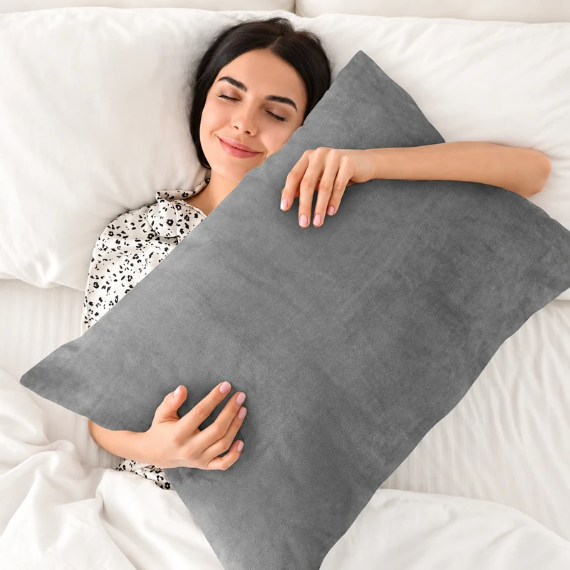 Rectangular velvet cushion cover