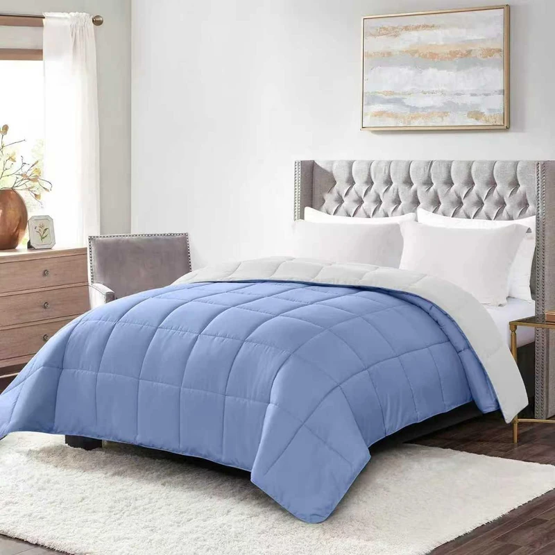 Reversible color-block duvet insert