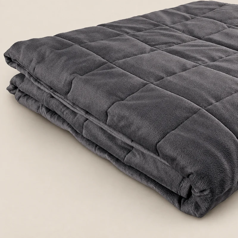 Solid-color brushed weighted blanket