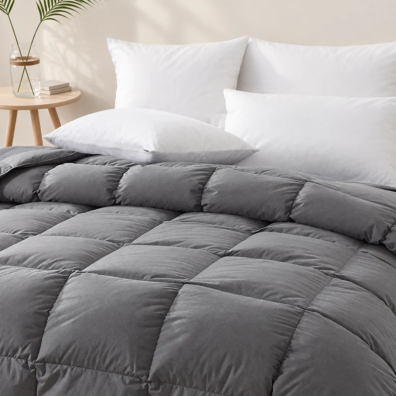 Solid-color cotton-shell duvet insert