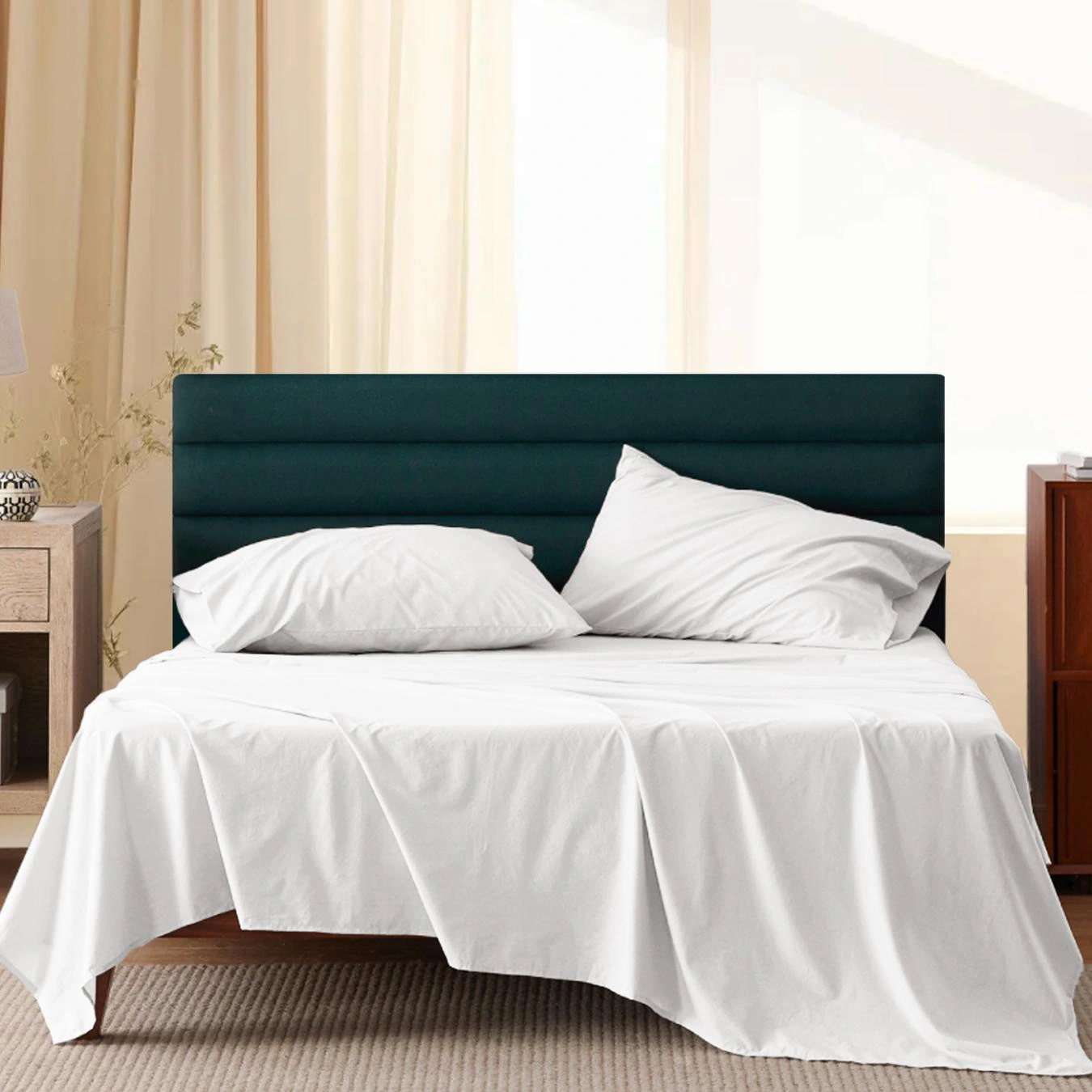 Solid cotton four-piece bedding set