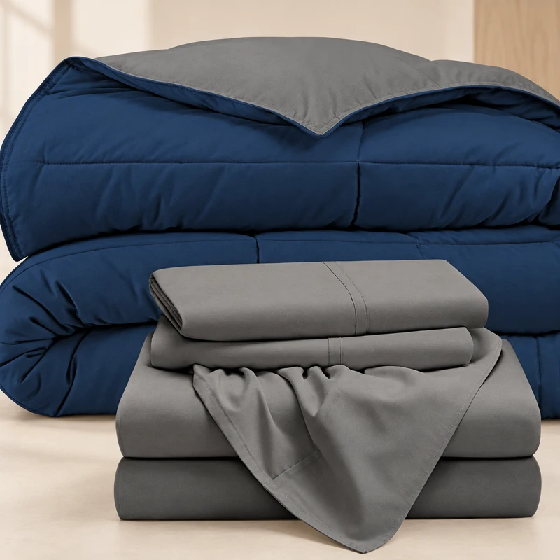 Solid patchwork bedding set