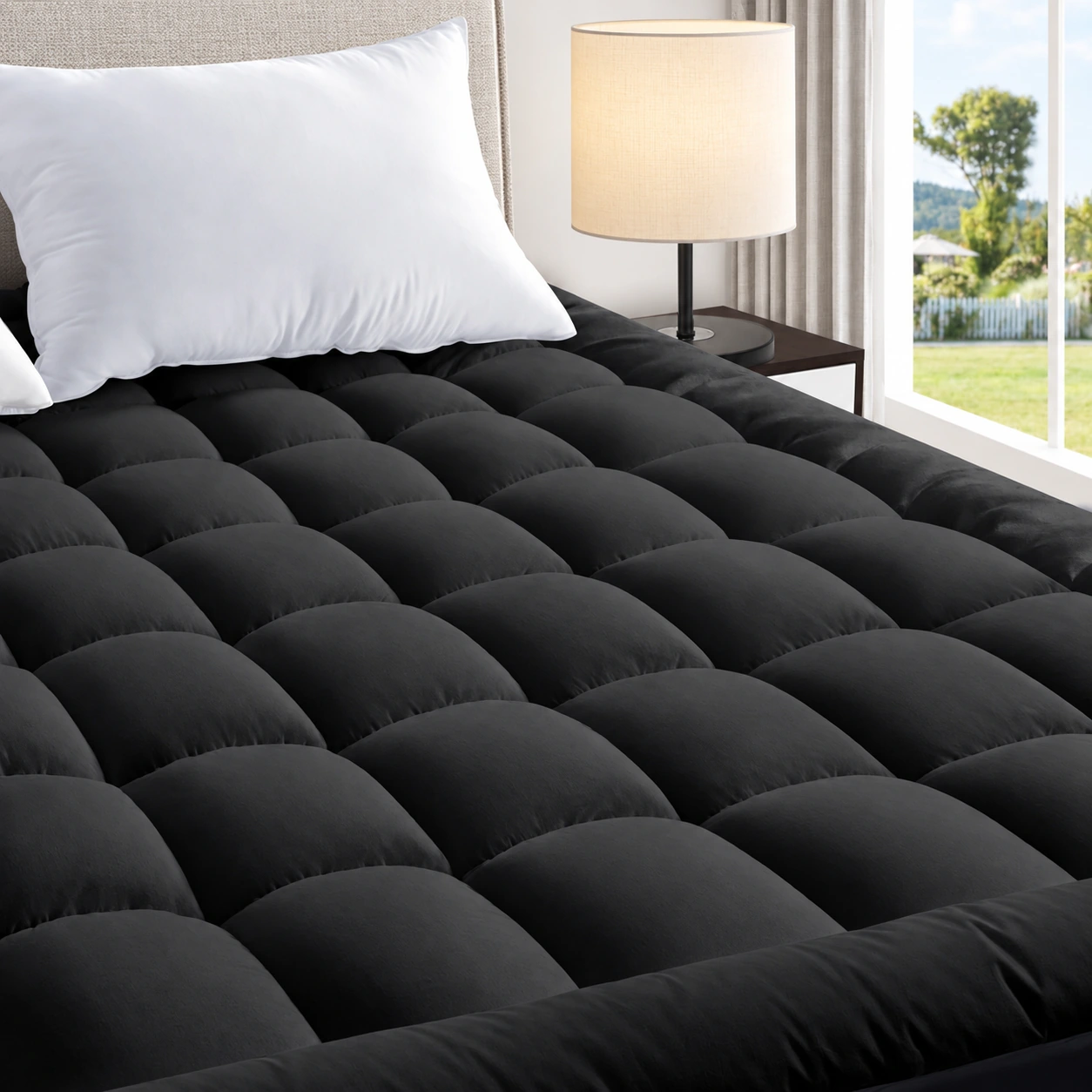 Thick fitted mattress pad