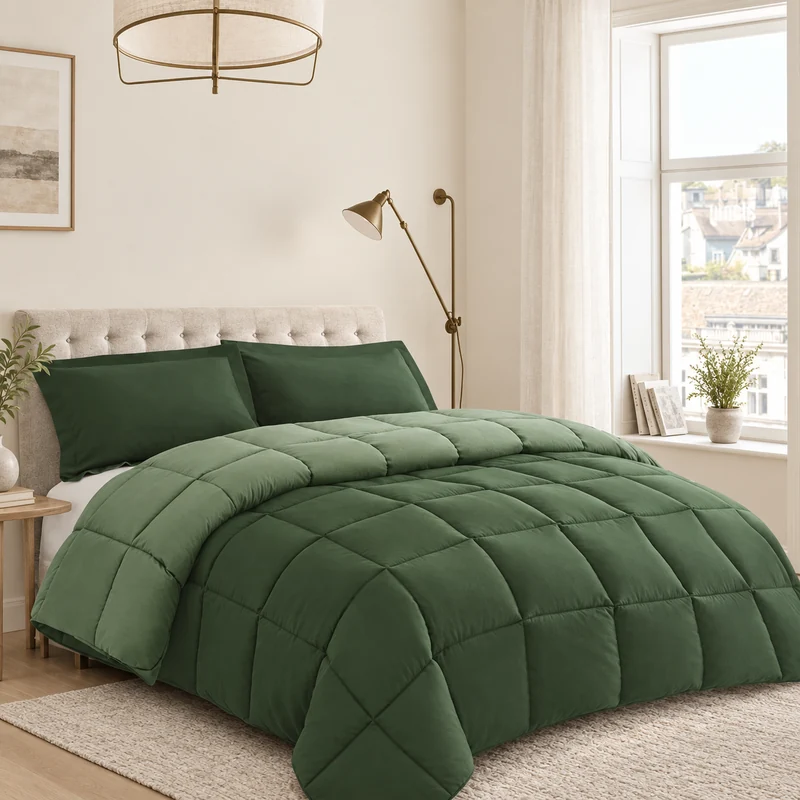 Two-tone all-season fiberfill duvet