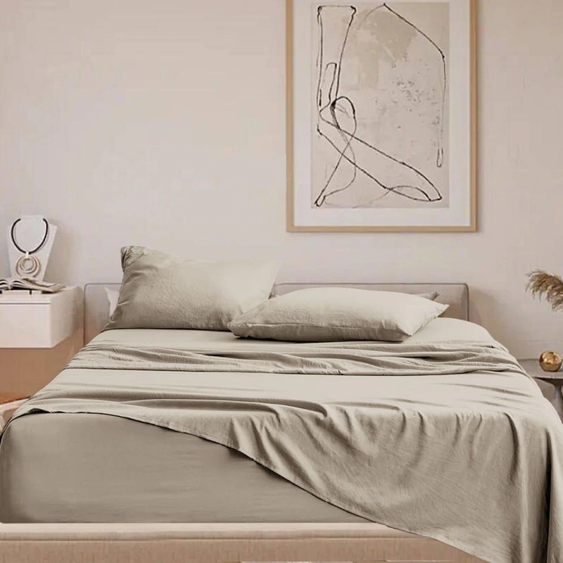 Washed brushed bedding set