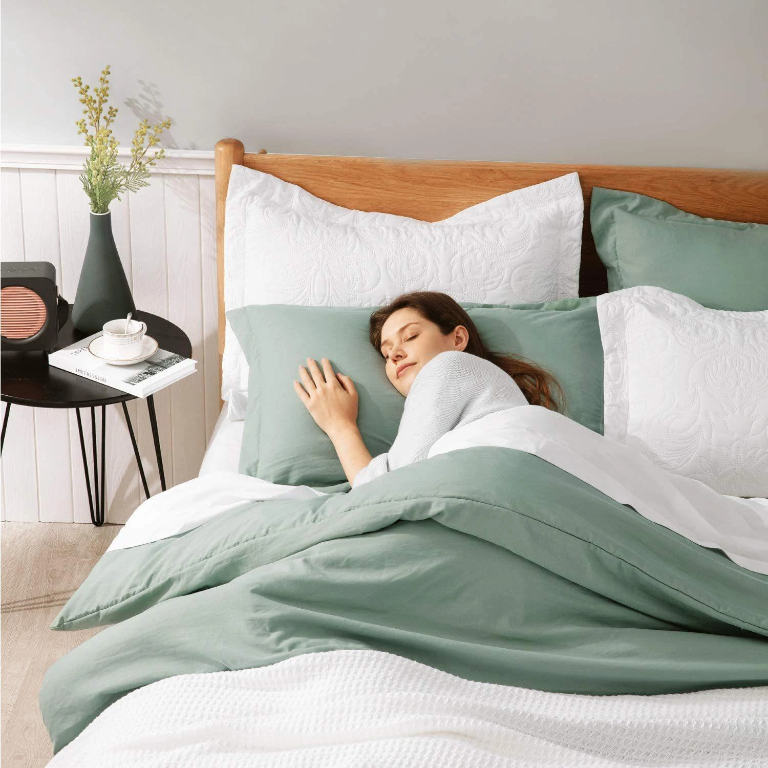 Washed brushed duvet cover set
