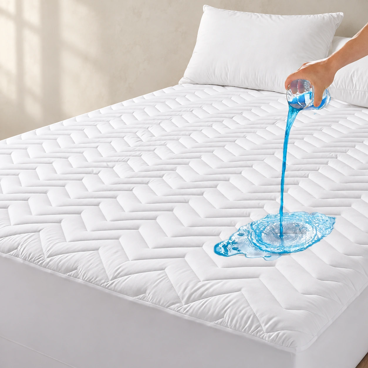 Waterproof fitted mattress protector
