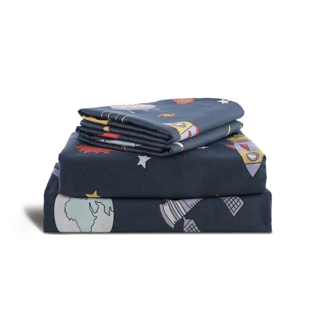 Conjunto de lençóis de algodão estampado