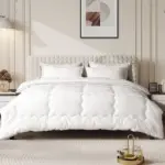 Edredom de poliéster com ondas brancas