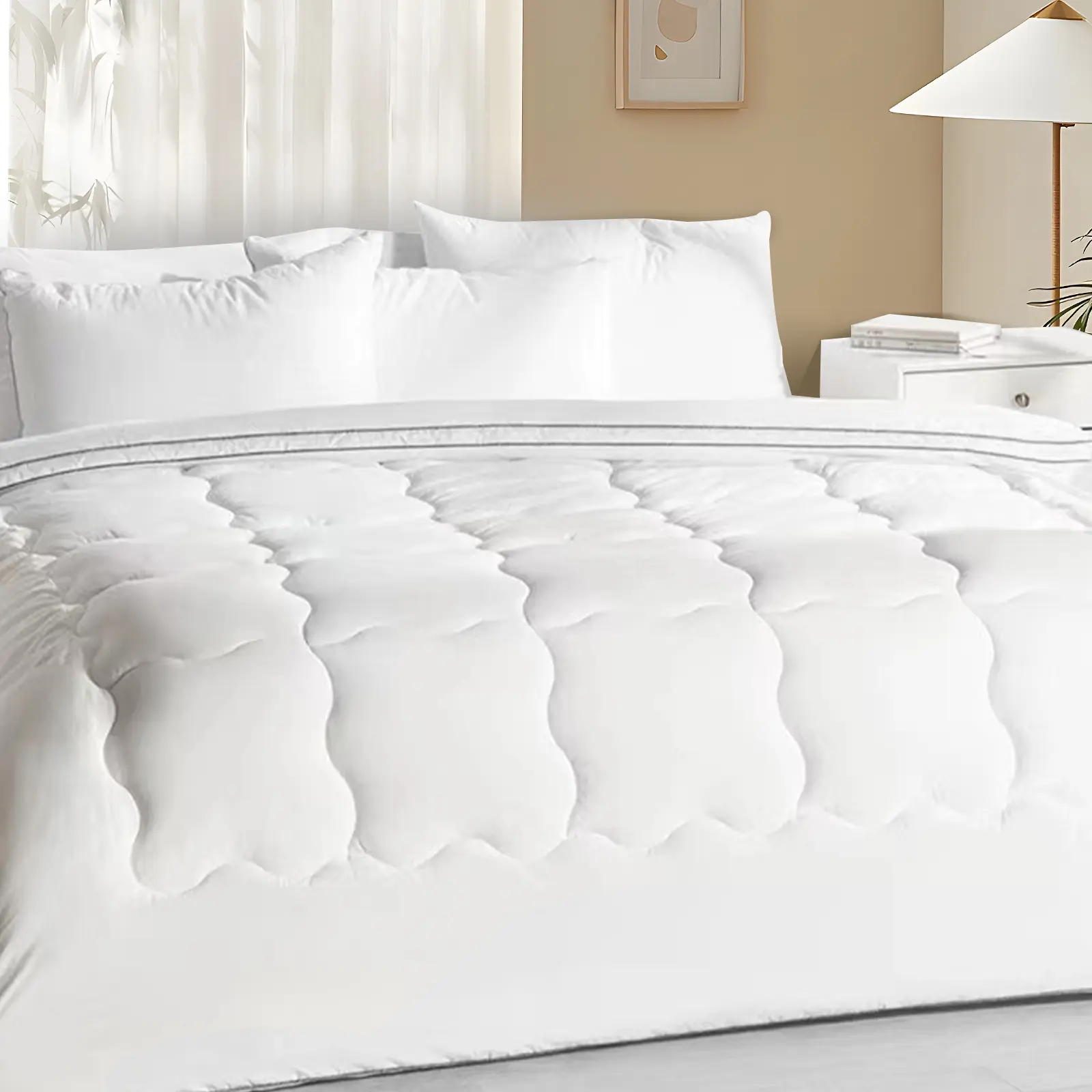 White Wave Polyester Comforter