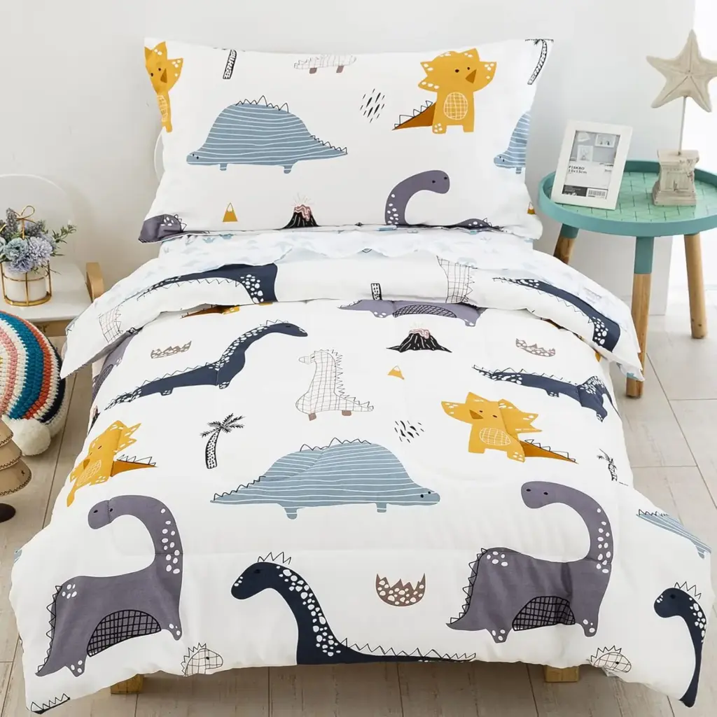 Ultra Soft Microfiber Toddler Comforter for Baby Girls Boys 4 Pieces