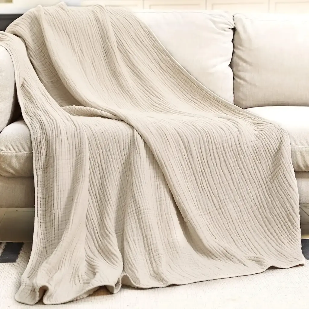 100% Cotton Muslin Throw Blanket