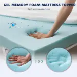 Cubrecolchón de espuma viscoelástica de gel de 3 pulgadas