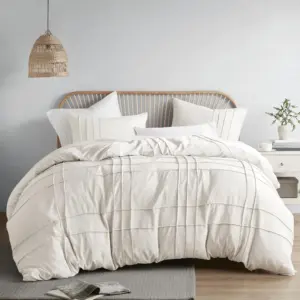 3-Piece Pintuck Pleated Farmhouse Bedding Set
