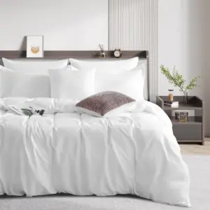 3 Pieces Soft Brushed Microfiber Duvet Cover with zipper closure